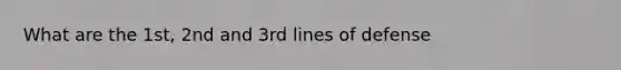 What are the 1st, 2nd and 3rd lines of defense