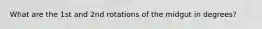 What are the 1st and 2nd rotations of the midgut in degrees?