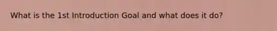 What is the 1st Introduction Goal and what does it do?