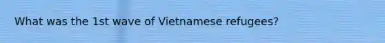 What was the 1st wave of Vietnamese refugees?