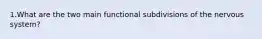 1.What are the two main functional subdivisions of the nervous system?