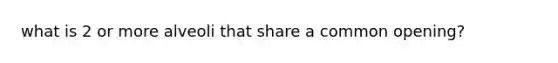 what is 2 or more alveoli that share a common opening?