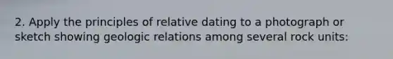 2. Apply the principles of relative dating to a photograph or sketch showing geologic relations among several rock units: