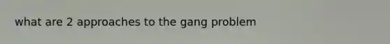 what are 2 approaches to the gang problem