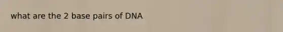 what are the 2 base pairs of DNA