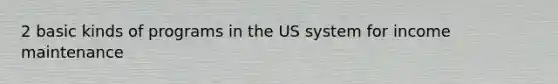 2 basic kinds of programs in the US system for income maintenance