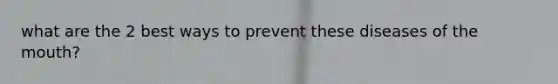what are the 2 best ways to prevent these diseases of the mouth?