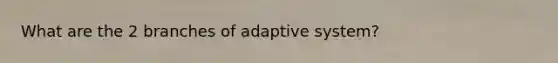 What are the 2 branches of adaptive system?