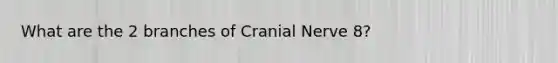 What are the 2 branches of Cranial Nerve 8?