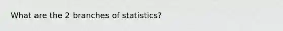 What are the 2 branches of statistics?