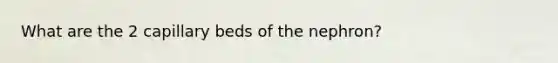 What are the 2 capillary beds of the nephron?