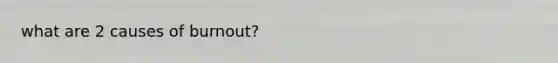 what are 2 causes of burnout?