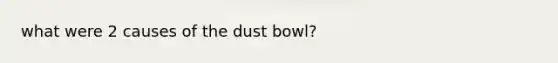 what were 2 causes of the dust bowl?