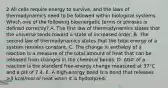 2 All cells require energy to survive, and the laws of thermodynamics need to be followed within biological systems. Which one of the following bioenergetic terms or phrases is defined correctly? A. The first law of thermodynamics states that the universe tends toward a state of increased order. B. The second law of thermodynamics states that the total energy of a system remains constant. C. The change in enthalpy of a reaction is a measure of the total amount of heat that can be released from changes in the chemical bonds. D. ΔG0′ of a reaction is the standard free-energy change measured at 37°C and a pH of 7.4. E. A high-energy bond is a bond that releases >3 kcal/mol of heat when it is hydrolyzed.