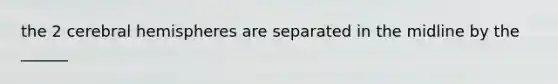 the 2 cerebral hemispheres are separated in the midline by the ______