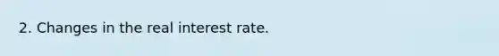 2. Changes in the real interest rate.