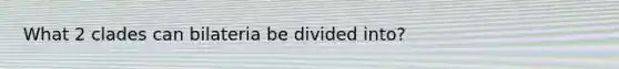 What 2 clades can bilateria be divided into?