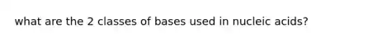 what are the 2 classes of bases used in nucleic acids?