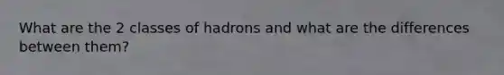 What are the 2 classes of hadrons and what are the differences between them?