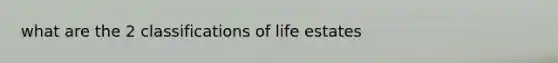 what are the 2 classifications of life estates