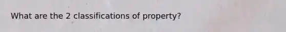 What are the 2 classifications of property?