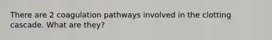 There are 2 coagulation pathways involved in the clotting cascade. What are they?