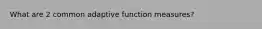 What are 2 common adaptive function measures?