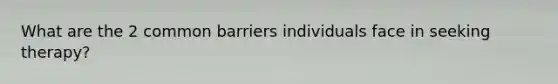 What are the 2 common barriers individuals face in seeking therapy?