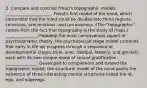 2. Compare and contrast Freud's topographic models ______________________: Freud's first model of the mind, which contended that the mind could be divided into three regions: conscious, preconscious, and unconscious. (The "topographic" comes from the fact that topography is the study of maps.) _______________: Probably the most controversial aspect of psychodynamic theory, the psychosexual stage model contends that early in life we progress through a sequence of developmental stages (oral, anal, Oedipal, latency, and genital), each with its own unique mode of sexual gratification _______________: Developed to complement and extend the topographic model, the structural model of the mind posits the existence of three interacting mental structures called the id, ego, and superego.