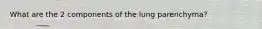 What are the 2 components of the lung parenchyma?
