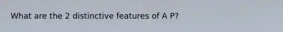 What are the 2 distinctive features of A P?