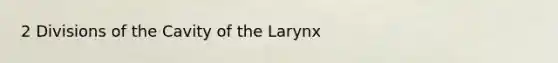 2 Divisions of the Cavity of the Larynx