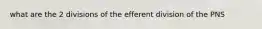 what are the 2 divisions of the efferent division of the PNS