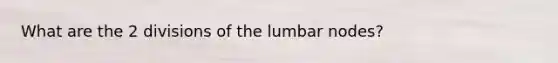 What are the 2 divisions of the lumbar nodes?