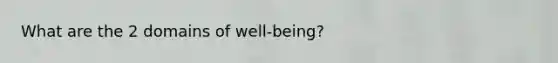 What are the 2 domains of well-being?