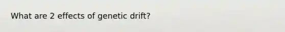 What are 2 effects of genetic drift?