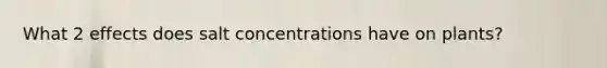 What 2 effects does salt concentrations have on plants?