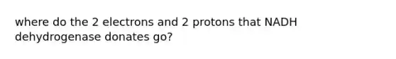 where do the 2 electrons and 2 protons that NADH dehydrogenase donates go?