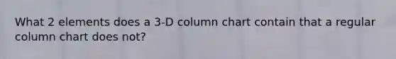 What 2 elements does a 3-D column chart contain that a regular column chart does not?