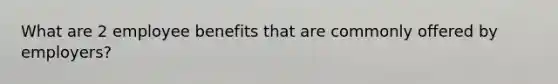 What are 2 employee benefits that are commonly offered by employers?