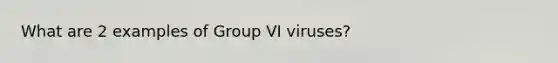 What are 2 examples of Group VI viruses?