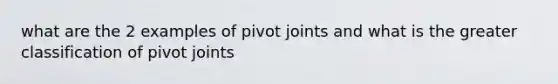 what are the 2 examples of pivot joints and what is the greater classification of pivot joints