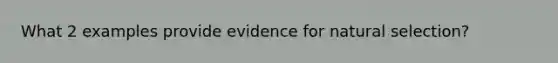 What 2 examples provide evidence for natural selection?