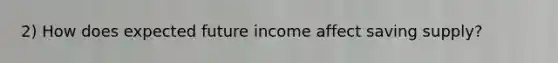 2) How does expected future income affect saving supply?