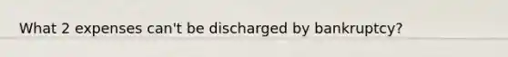 What 2 expenses can't be discharged by bankruptcy?