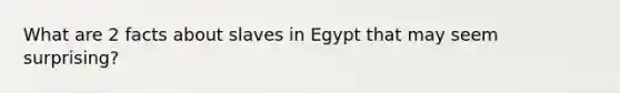 What are 2 facts about slaves in Egypt that may seem surprising?