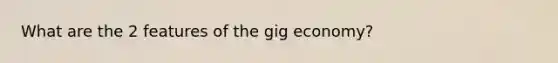 What are the 2 features of the gig economy?