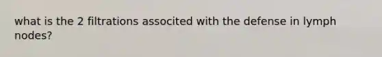 what is the 2 filtrations associted with the defense in lymph nodes?