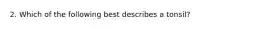 2. Which of the following best describes a tonsil?