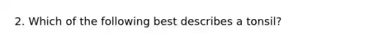 2. Which of the following best describes a tonsil?